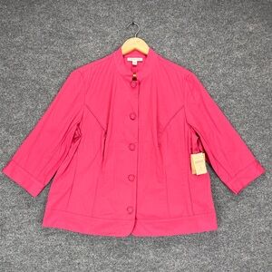 Coldwater Creek 3/4 Sleeve Jacket Women’s Plus Size 20 Pink Button Down NEW
